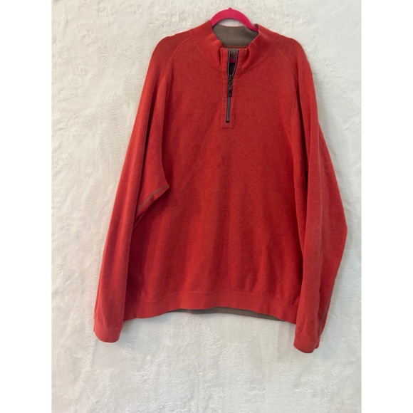 Tommy Bahama Other - Tommy Bahama Mens Orange Red Quarter Zip Pullover Sweater T21172 XXL